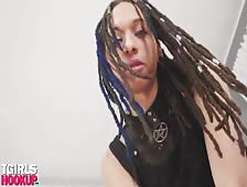 Aelin Blue Hot Cock Hard Dildo Ebony Tgirl